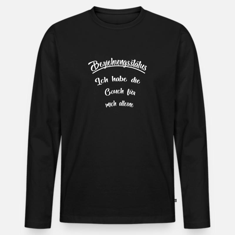 Beziehungsstatus - Männer Premium Bio Langarmshirt - Schwarz