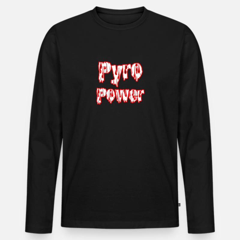 Pyro Power - Männer Premium Bio Langarmshirt - Schwarz