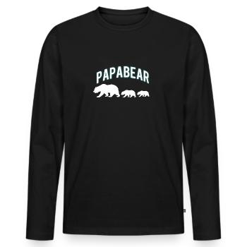 Papabear papabär Vater das Bär - Männer Premium Bio Langarmshirt - Schwarz - Vorne - Nico (187cm)