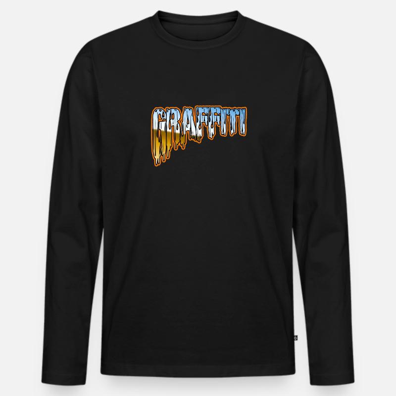 Graffiti grusel - Männer Premium Bio Langarmshirt - Schwarz