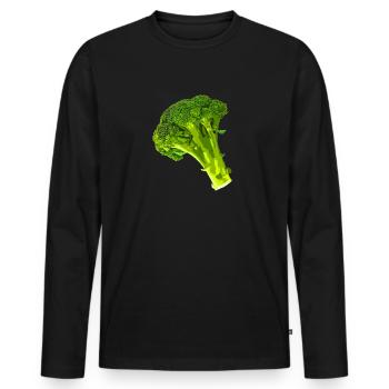 broccoli - Men's Premium Organic Long Sleeve Shirt - black - Front - Nico (187cm)