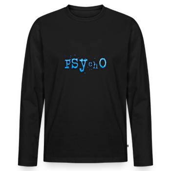 Psycho - Men's Premium Organic Long Sleeve Shirt - black - Front - Nico (187cm)