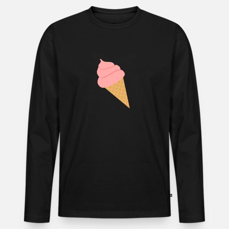 Eis Eiscreme Sommer Softeis Geschenk - Männer Premium Bio Langarmshirt - Schwarz