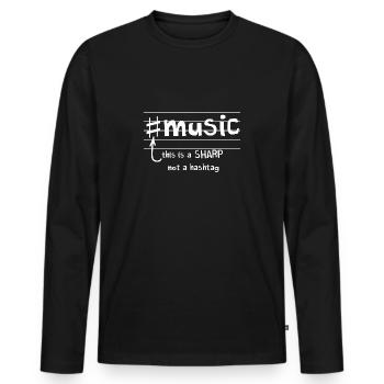 Sharpe music lover hobby gift - Men's Premium Organic Long Sleeve Shirt - black - Front - Nico (187cm)