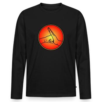Kung Fu Kampfkunst Gruß - Männer Premium Bio Langarmshirt - Schwarz - Vorne - Nico (187cm)