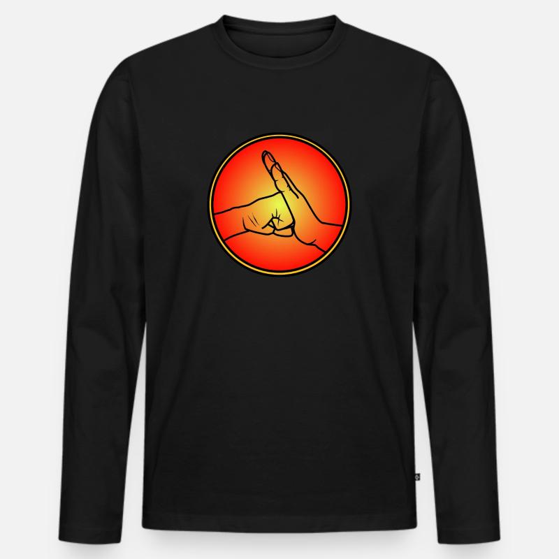 Kung Fu Kampfkunst Gruß - Männer Premium Bio Langarmshirt - Schwarz
