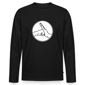 Kung Fu Kampfkunst Gruß - Männer Premium Bio Langarmshirt - Schwarz - Vorne - Nico (187cm)