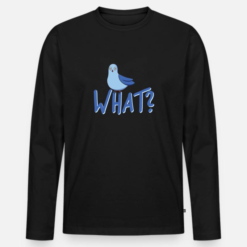 What Taube - Männer Premium Bio Langarmshirt - Schwarz