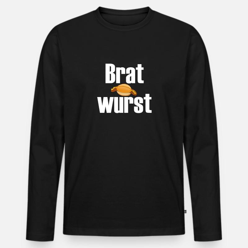 Bratwurst - Männer Premium Bio Langarmshirt - Schwarz