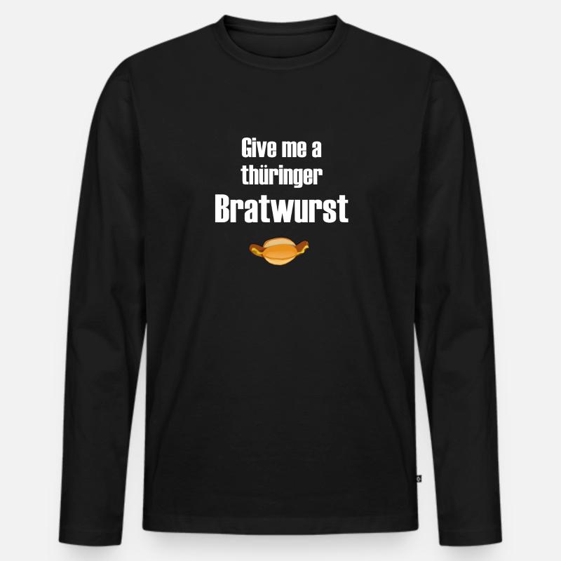 Bratwurst - Männer Premium Bio Langarmshirt - Schwarz
