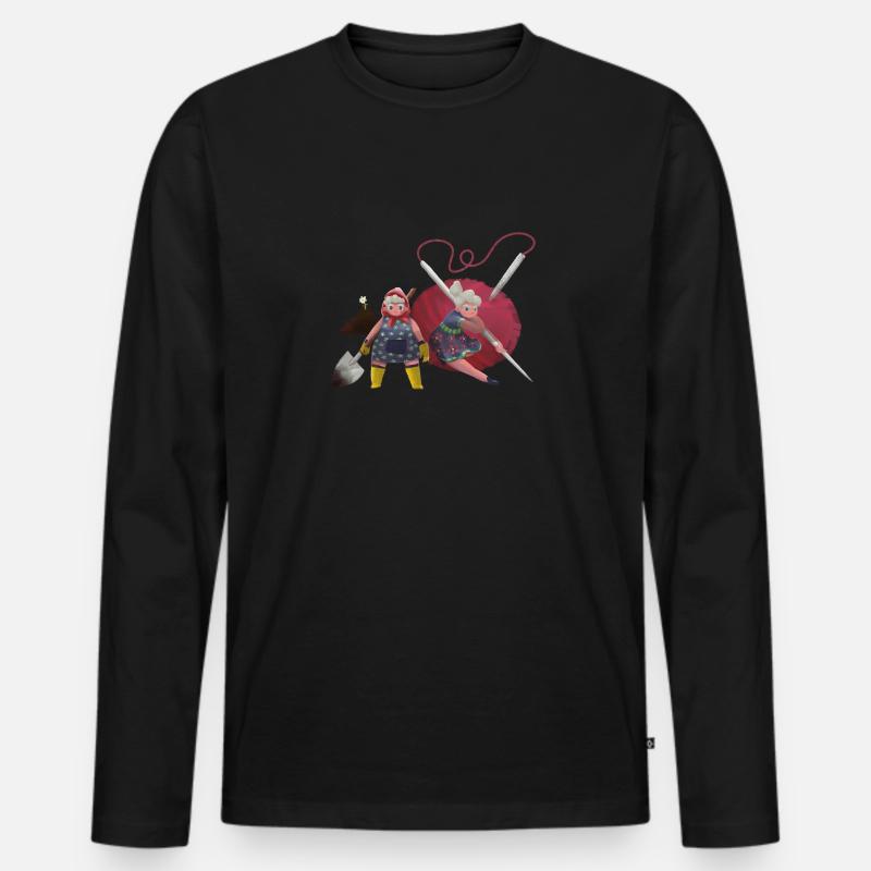 Abenteuer Omas - Männer Premium Bio Langarmshirt - Schwarz
