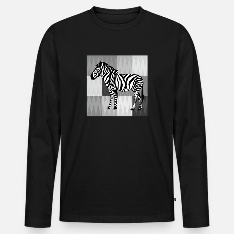 Zebra - Männer Premium Bio Langarmshirt - Schwarz