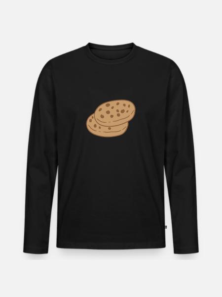 mignons biscuits bruns - T-shirt manches longues Premium bio Homme - noir
