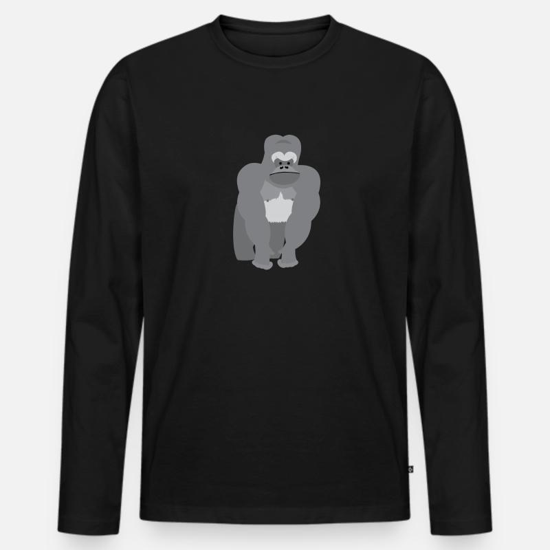 Großaffe Ridgeback Gorilla - Männer Premium Bio Langarmshirt - Schwarz