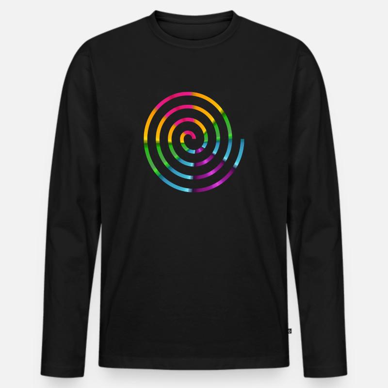 Spirale - Männer Premium Bio Langarmshirt - Schwarz