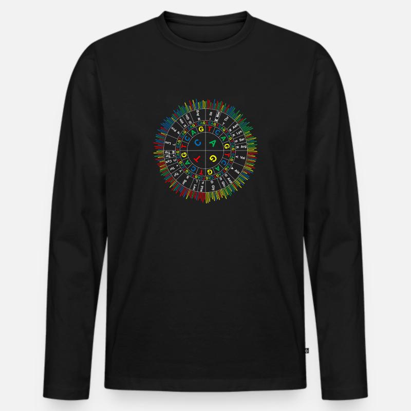 Sanger Codon Circle (dunkler Hintergrund) - Männer Premium Bio Langarmshirt - Schwarz