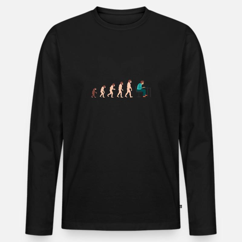 Evolution Developer Programmer gift idea - Men's Premium Organic Long Sleeve Shirt - black