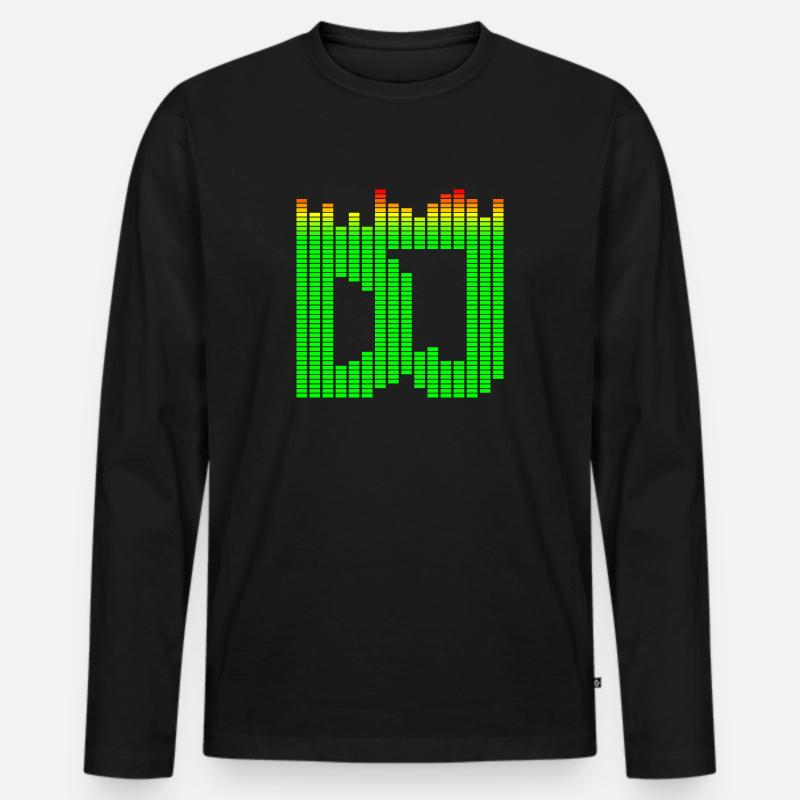 DJ Musik Equalizer - Männer Premium Bio Langarmshirt - Schwarz