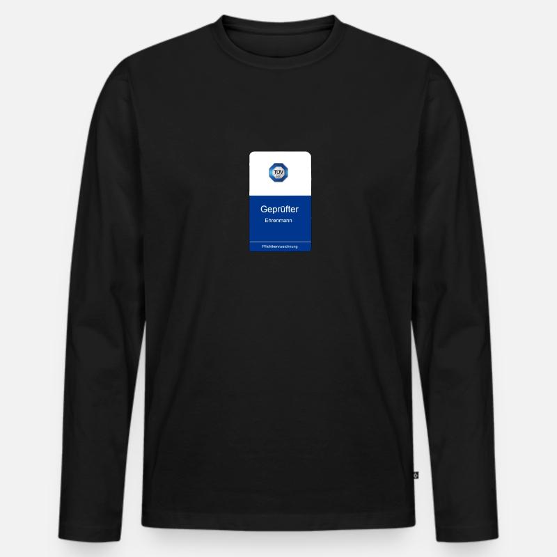 Geprüfter Ehrenmann - Männer Premium Bio Langarmshirt - Schwarz