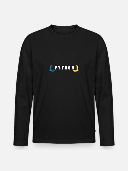 Python Entwickler Programmierer Coder Geschenkidee - Männer Premium Bio Langarmshirt - Schwarz