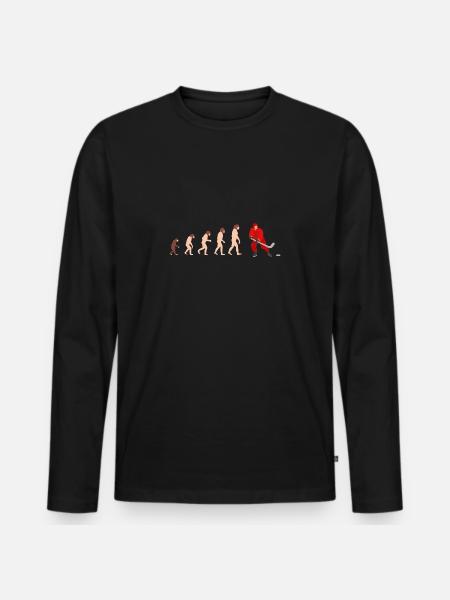 Evolution Ice Hockey Lustige Geschenkidee - Männer Premium Bio Langarmshirt - Schwarz