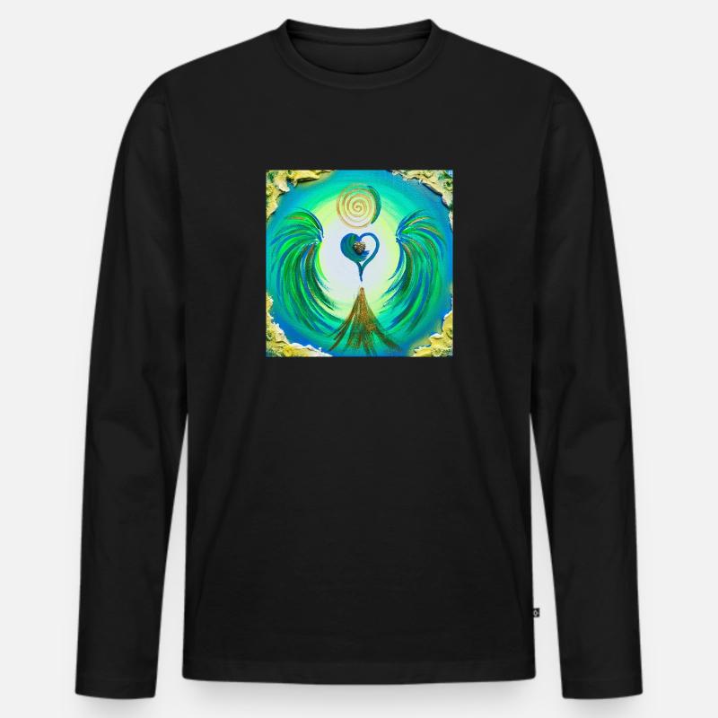 Herzengel der Annahme - Männer Premium Bio Langarmshirt - Schwarz