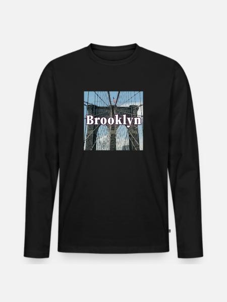 Brooklyn Bridge - Men's Premium Organic Long Sleeve Shirt - black
