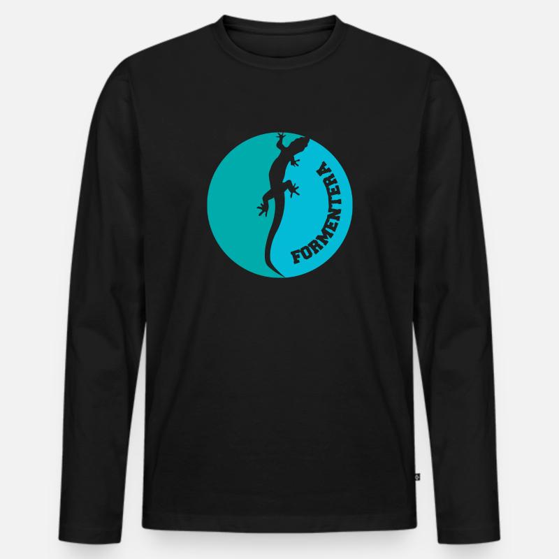 Formentera Eidechse - Männer Premium Bio Langarmshirt - Schwarz