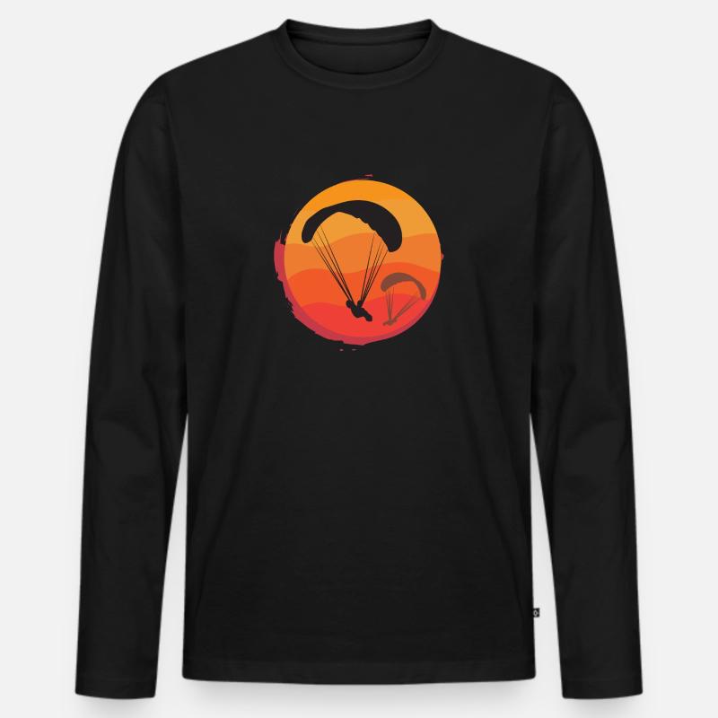 Gleitschirmfliegen Gleitschirm Geschenkidee - Männer Premium Bio Langarmshirt - Schwarz