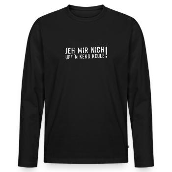 Berlin Hauptstadt Berliner Dialekt Spruch Geschenk - Männer Premium Bio Langarmshirt - Schwarz - Vorne - Nico (187cm)
