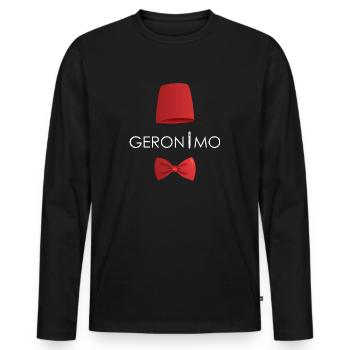 Geronimo Fez & Noeud Papillon - T-shirt manches longues Premium bio Homme - noir - Devant - Nico (187cm)