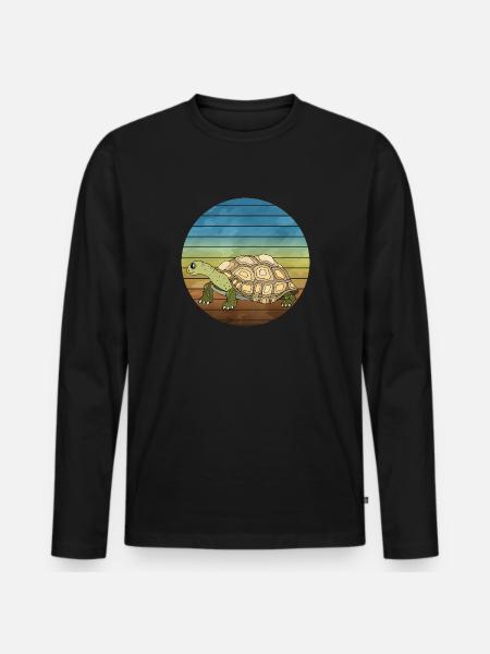 Turtle - Men's Premium Organic Long Sleeve Shirt - black