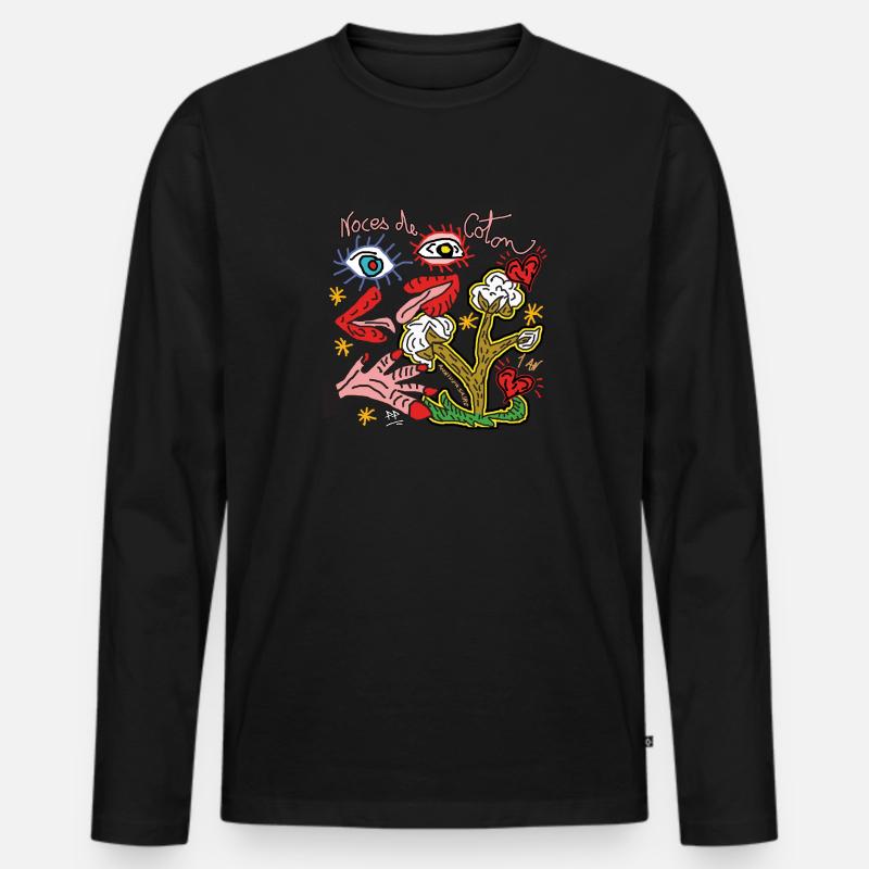 Baumwolle - Männer Premium Bio Langarmshirt - Schwarz