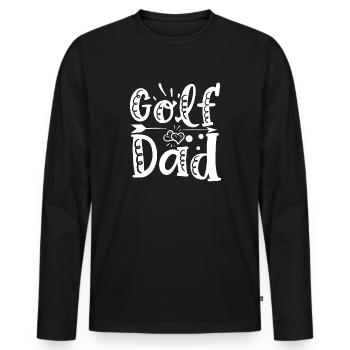 Golf Dad - T-shirt manches longues Premium bio Homme - noir - Devant - Nico (187cm)