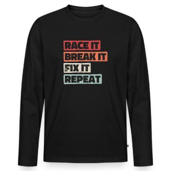 Technicien en mécatronique automobile Garage Garage Voiture - T-shirt manches longues Premium bio Homme - noir - Devant - Nico (187cm)