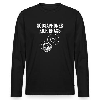 Sousaphones Kick Brass - Men's Premium Organic Long Sleeve Shirt - black - Front - Nico (187cm)