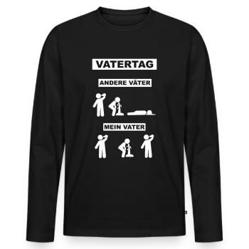 Vater Vatertag Spritztour Kumpel Bier trinken - Männer Premium Bio Langarmshirt - Schwarz - Vorne - Nico (187cm)