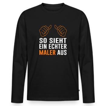 Maler Spruch Geschenkidee Humorvoll - Männer Premium Bio Langarmshirt - Schwarz - Vorne - Nico (187cm)