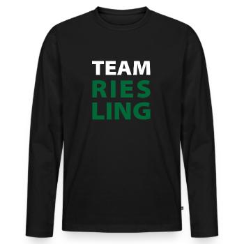 Team Riesling - Männer Premium Bio Langarmshirt - Schwarz - Vorne - Nico (187cm)