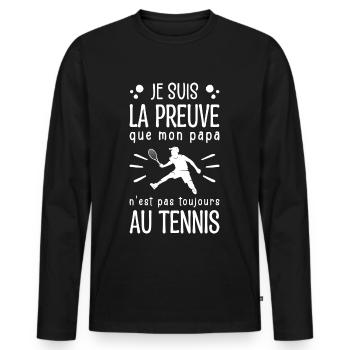 Proof that my dad tennis, Tennis humor - Men's Premium Organic Long Sleeve Shirt - black - Front - Nico (187cm)
