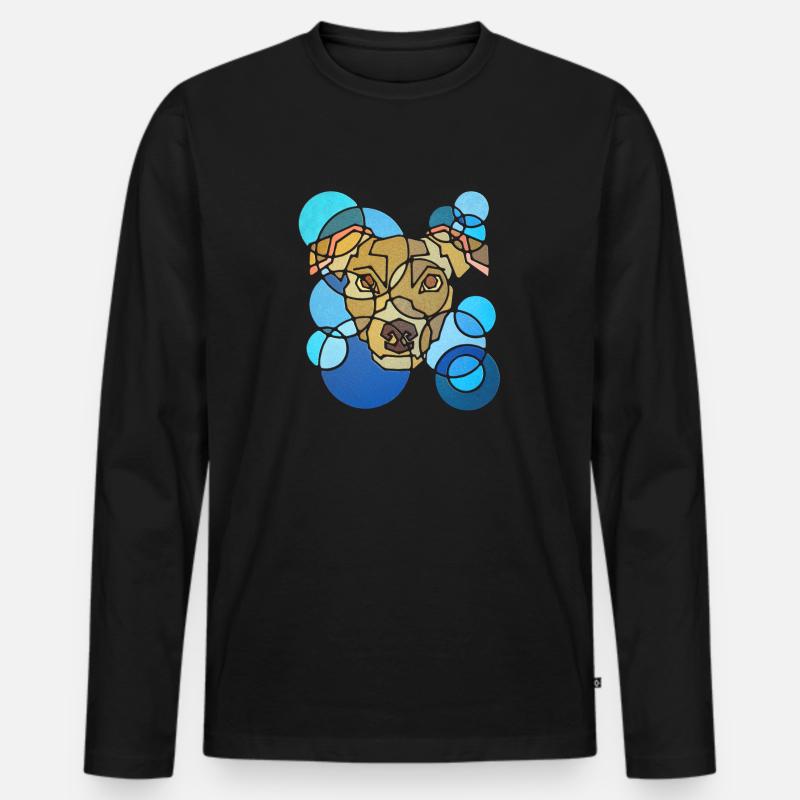 Hund Geometrie - Männer Premium Bio Langarmshirt - Schwarz