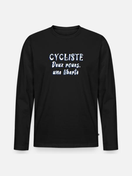 Bicycle Two-Wheeled Bicycle Freedom - Men's Premium Organic Long Sleeve Shirt - black