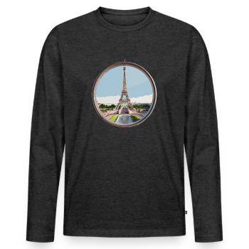 Eiffel Tower - Men's Premium Organic Long Sleeve Shirt - heather anthracite - Front - Nico (187cm)