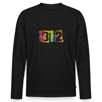 ACAB 1312 - Männer Premium Bio Langarmshirt - Schwarz - Vorne - Nico (187cm)