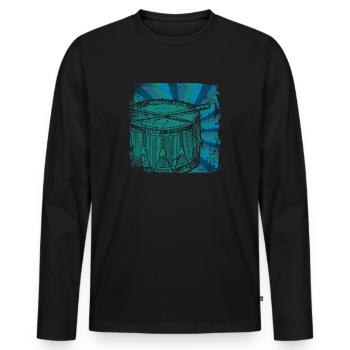 Drums drum - Men's Premium Organic Long Sleeve Shirt - black - Front - Nico (187cm)
