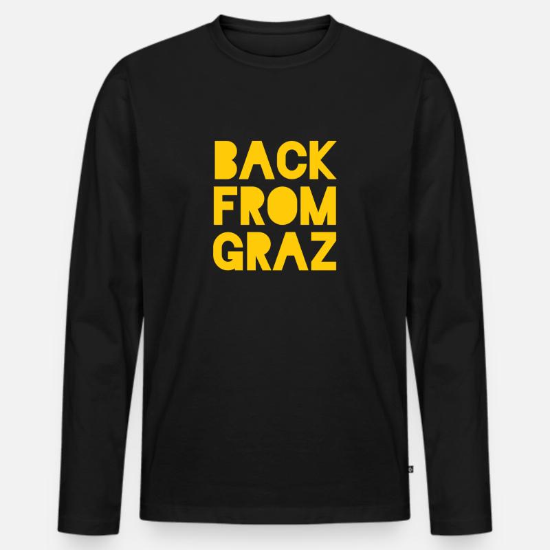 Graz - Männer Premium Bio Langarmshirt - Schwarz
