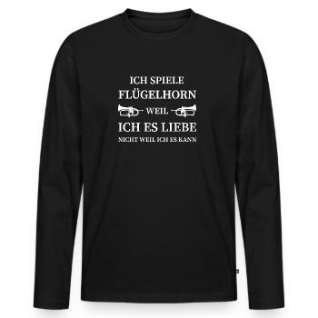 Flugelhorn, Cor, Hornist, Cadeau, Joueur - T-shirt manches longues Premium bio Homme - noir - Devant - Nico (187cm)