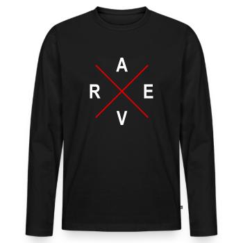 Rave - Men's Premium Organic Long Sleeve Shirt - black - Front - Nico (187cm)