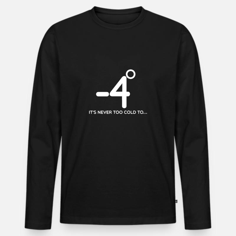 Strichmännchen It's never too cold to… - Männer Premium Bio Langarmshirt - Schwarz