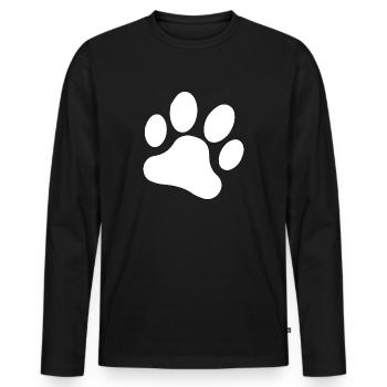 Chien chien - T-shirt manches longues Premium bio Homme - noir - Devant - Nico (187cm)
